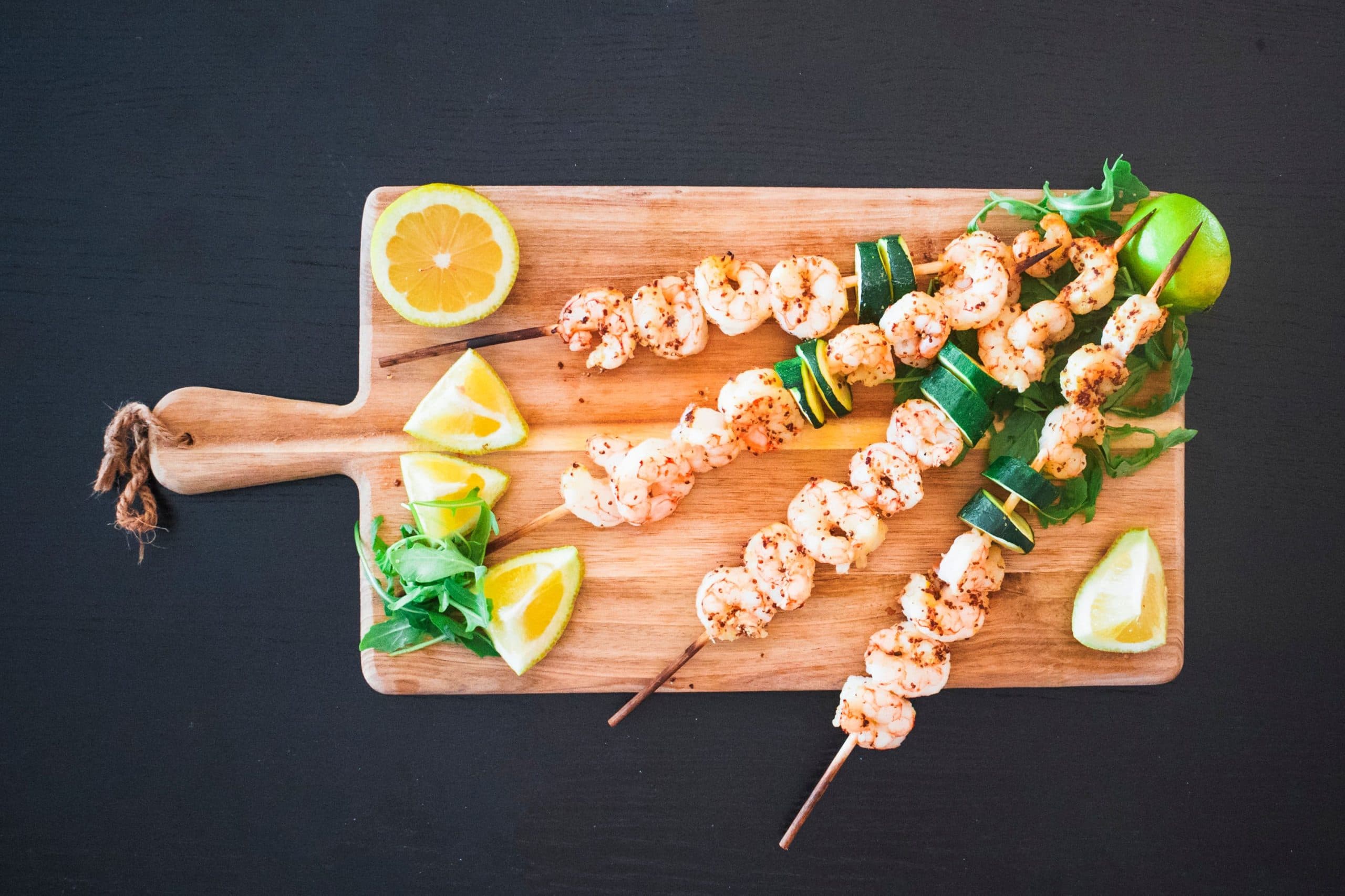Шашлык с креветками и цуккини
